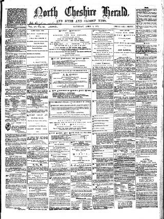 cover page of North Cheshire Herald published on April 1, 1871