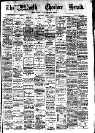 cover page of Hyde & Glossop Weekly News, and North Cheshire Herald published on August 2, 1873