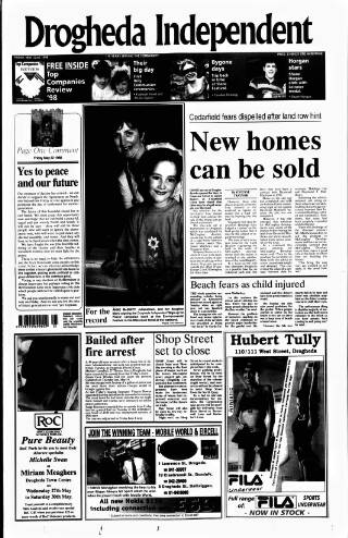 cover page of Drogheda Independent published on May 22, 1998