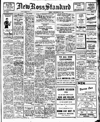 cover page of New Ross Standard published on September 28, 1956