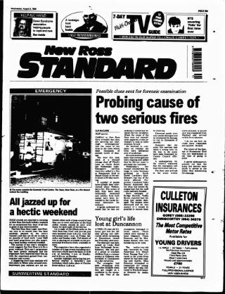 cover page of New Ross Standard published on August 2, 1995