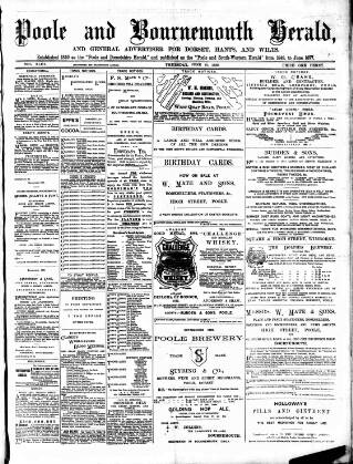 cover page of Poole & Dorset Herald published on June 13, 1889