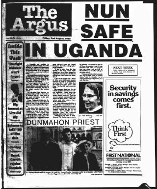 cover page of Drogheda Argus and Leinster Journal published on August 2, 1985