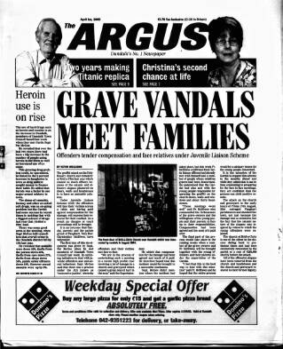 cover page of Drogheda Argus and Leinster Journal published on April 1, 2005