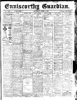 cover page of Enniscorthy Guardian published on April 1, 1916