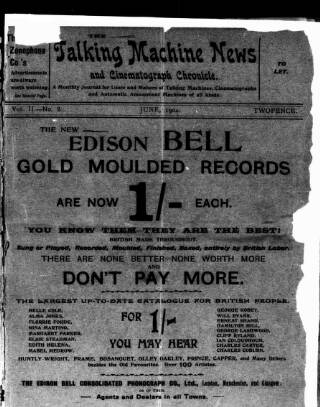 cover page of Talking Machine News published on June 1, 1904