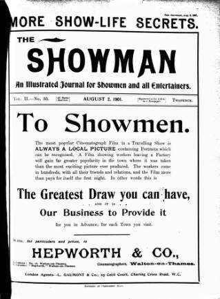 cover page of The Showman published on August 2, 1901