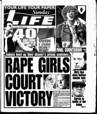 cover page of Sunday Life published on September 28, 2003