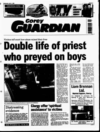 cover page of Gorey Guardian published on April 1, 1998