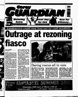 cover page of Gorey Guardian published on June 13, 2001