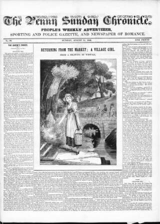 cover page of Bell's Penny Dispatch published on August 14, 1842