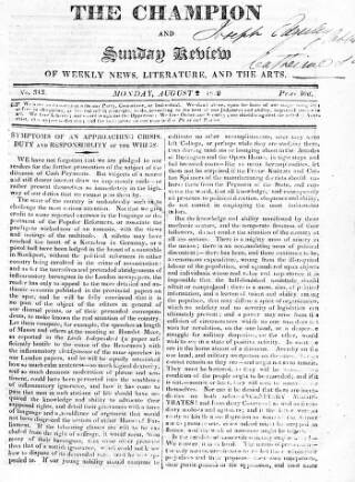 cover page of Champion (London) published on August 2, 1819