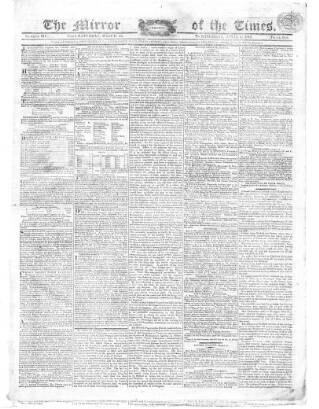 cover page of Mirror of the Times published on April 1, 1815
