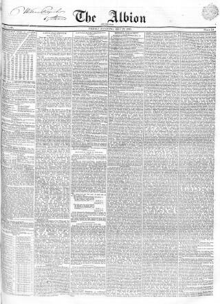 cover page of Albion and the Star published on May 22, 1835