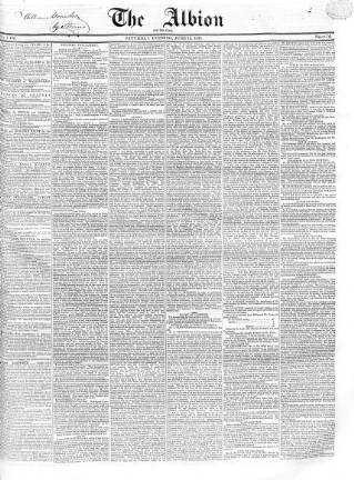 cover page of Albion and the Star published on June 13, 1835
