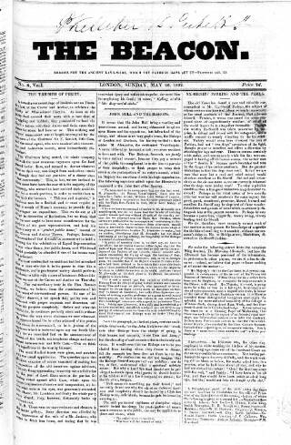 cover page of Beacon (London) published on May 26, 1822