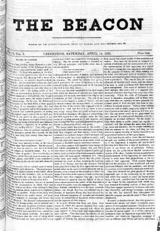 cover page of Beacon (Edinburgh) published on April 14, 1821