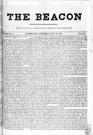 cover page of Beacon (Edinburgh) published on May 19, 1821