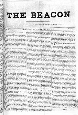 cover page of Beacon (Edinburgh) published on June 16, 1821