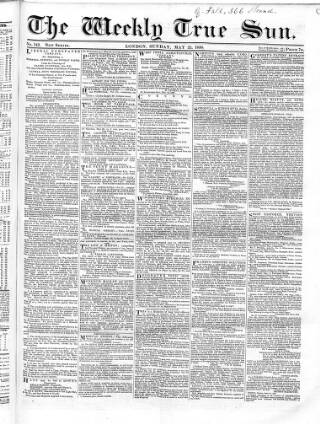 cover page of Weekly True Sun published on May 22, 1836