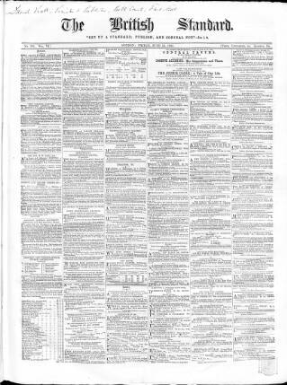 cover page of British Standard published on June 13, 1862
