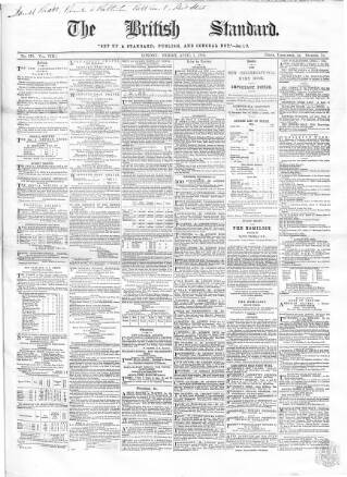cover page of British Standard published on April 1, 1864