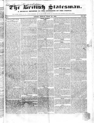 cover page of British Statesman published on April 24, 1842