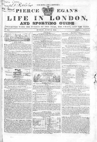 cover page of Pierce Egan's Life in London, and Sporting Guide published on June 13, 1824