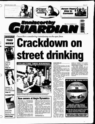 cover page of Enniscorthy Guardian published on August 2, 2000