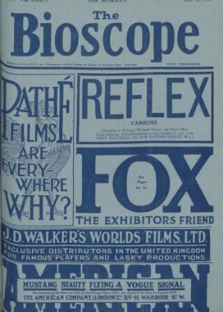 cover page of The Bioscope published on June 13, 1918