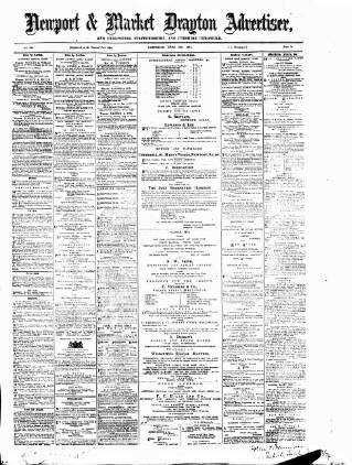 cover page of Newport & Market Drayton Advertiser published on June 13, 1874
