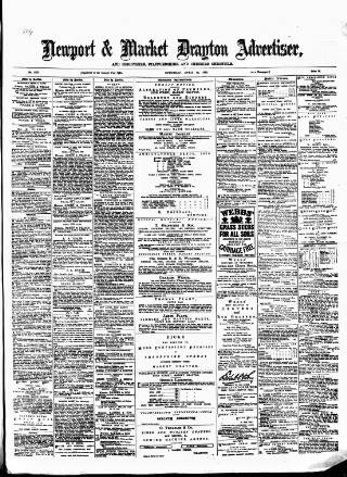 cover page of Newport & Market Drayton Advertiser published on April 1, 1876