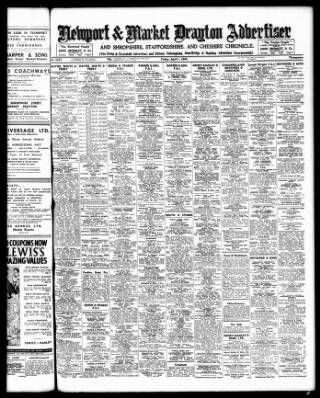 cover page of Newport & Market Drayton Advertiser published on April 1, 1949