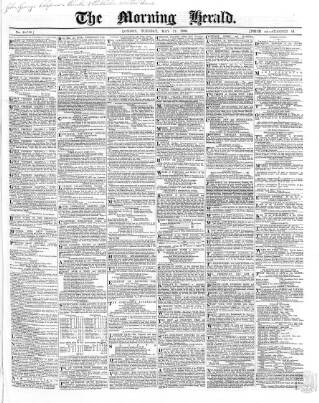 cover page of Morning Herald (London) published on May 22, 1860