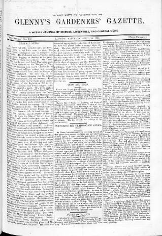 cover page of Court Gazette and Fashionable Guide published on April 24, 1841