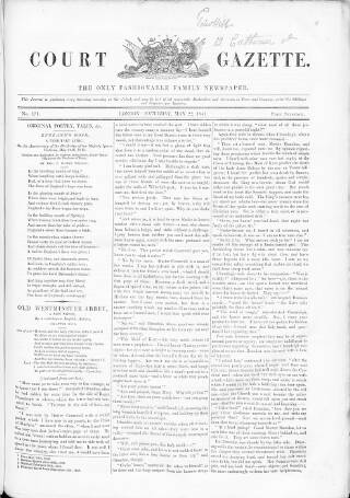 cover page of New Court Gazette published on May 22, 1841