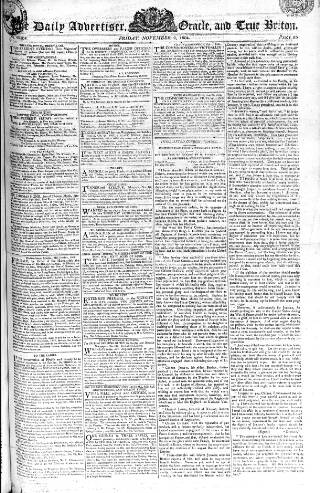 cover page of Oracle and the Daily Advertiser published on November 2, 1804