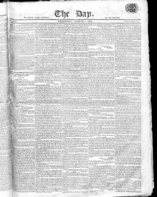 cover page of The Day published on August 2, 1809