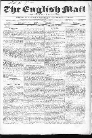 cover page of Monthly Times published on November 7, 1848