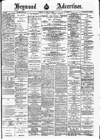 cover page of Heywood Advertiser published on August 2, 1901