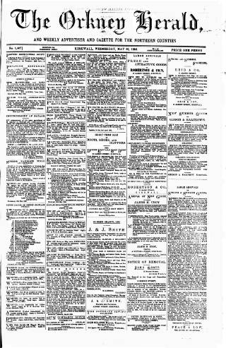 cover page of Orkney Herald published on May 22, 1895