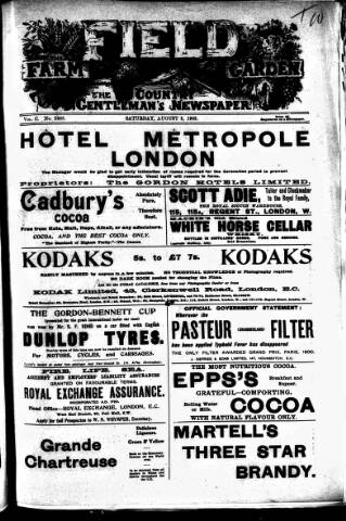 cover page of Field published on August 2, 1902