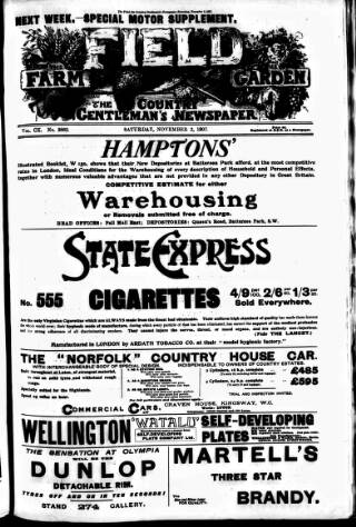 cover page of Field published on November 2, 1907