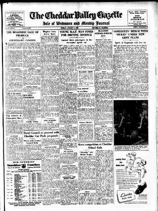 cover page of Cheddar Valley Gazette published on August 2, 1957