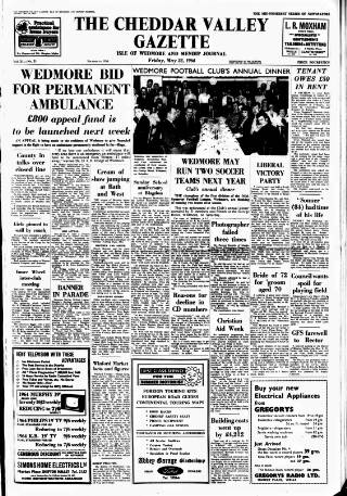 cover page of Cheddar Valley Gazette published on May 22, 1964