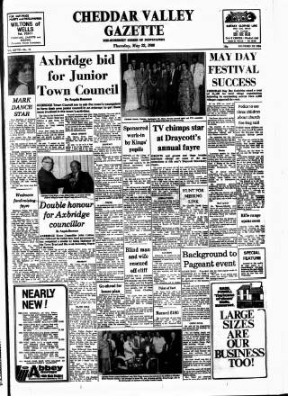 cover page of Cheddar Valley Gazette published on May 22, 1980