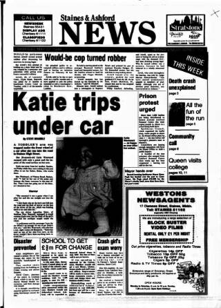 cover page of Staines & Ashford News published on May 22, 1986
