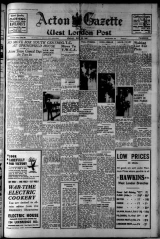 cover page of Acton Gazette published on May 22, 1942