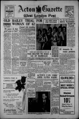 cover page of Acton Gazette published on April 1, 1955