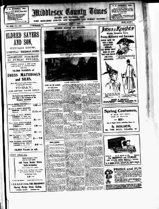 cover page of Middlesex County Times published on April 1, 1916